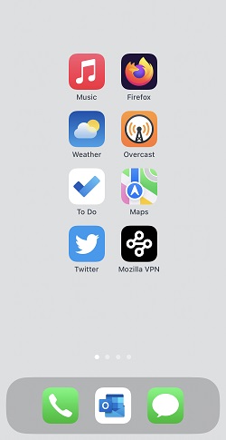 screenshot of my iPhone home screen