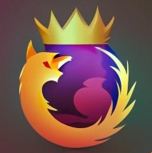 Firefox logo with a crown